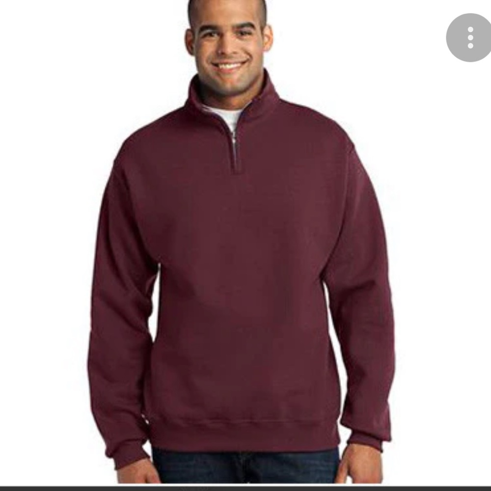 Patrick Assaraf maroon collard sweater